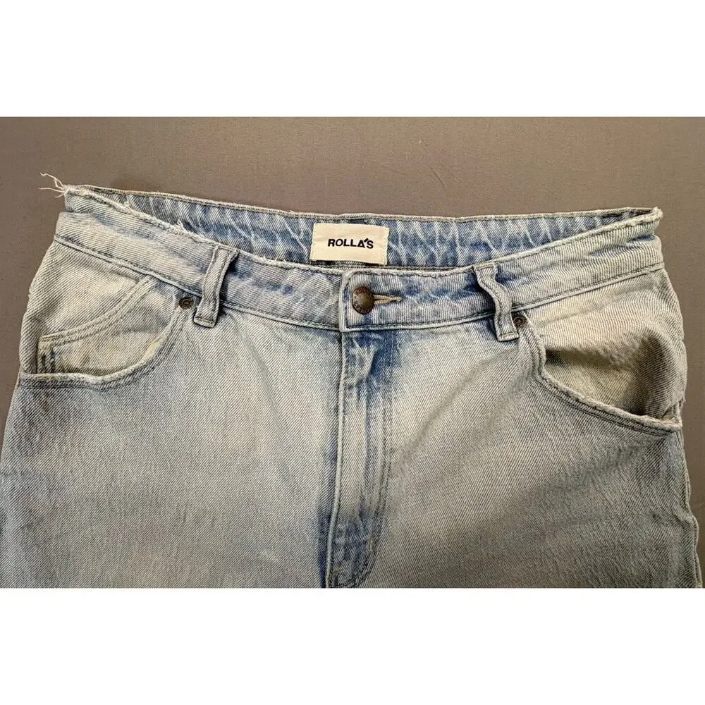 ROLLA'S High Rise Original Straight Leg Light Blue Denim Jean Size 30 Light Wash - Picture 7 of 9